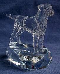 Border Terrier  Crystal Sculpture 3/4 View