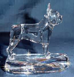 Hand-Sculpted Crystal Boston Terrier Side View