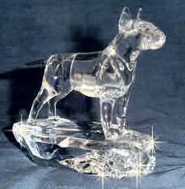 Bull Terrier Handsculpted Crystal 3/4 View
