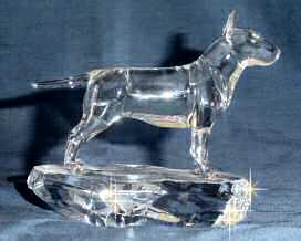 Bull Terrier Handsculpted Crystal Side View