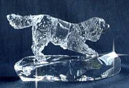 Crystal Statue of Cavalier King Charles in Play Stance