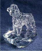 Hand-Sculpted  Crystal Statue of the English Cocker Spaniel
