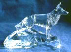 Hand-Sculpted  Crystal Statue of theGerman Shepherd Dog