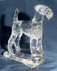 Hand-Sculpted  Crystal Statue of the Welsh Terrier