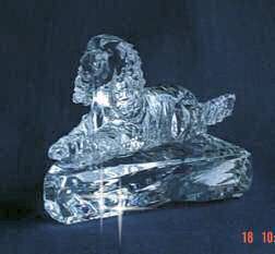Crystal Statue of Cavalier King Charles Lying with Head Up