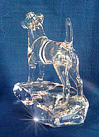 Hand-Sculpted Statue of the Smooth Fox Terrier on Hand Made Crystal Base - rear View