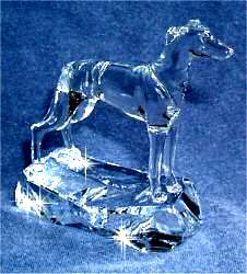 Hand-Sculpted Crystal Greyhound 3/4 View