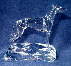 Hand-Sculpted Crystal Greyhound Side View