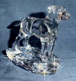 Hand-Sculpted Crystal Statue of Labrador Retriever 3/4 View
