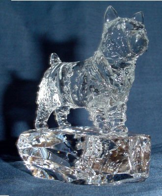 Norwich Terrier Handsculpted Crystal Statue-3/4 View