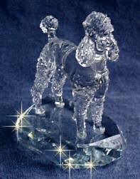Hand-Sculpted Crystal Statue of the Poodle 3/4 View