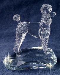 Hand-Sculpted Crystal Statue of the Poodle Side View