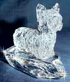 Crystal Sculpture of Skye Terrier 3/4 View