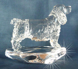 Hand-Sculpted Sussex Spaniel on Hand Made Crystal Base