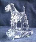 Hand-Sculpted  Crystal Statue of the Airedale Terrier