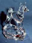 Hand-Sculpted  Crystal Statue of the Basenji
