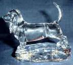 Hand-Sculpted  Crystal Statue of the Bloodhound