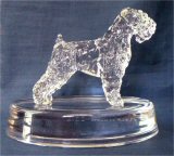 Hand-Sculpted  Crystal Statue of the Bedlington Terrier