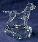 Hand-Sculpted  Crystal Statue of the  Border Terrier