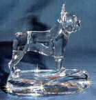 Hand-Sculpted Crystal Sculpture of Boston Terrier