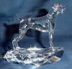 Hand-Sculpted  Crystal Statue of the Boxer with Natural Ears