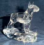 Hand-Sculpted  Crystal Statue of the Bull Terrier