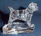 Hand-Sculpted  Crystal Statue of the Cairn Terrier