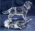 Hand-Sculpted  Crystal Statue of the  Standing Cavalier King Charles Spaniel