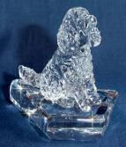 Hand-Sculpted  Crystal Statue of the  Sitting Cavalier 