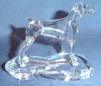 Hand-Sculpted  Crystal Statue of the Doberman Pinscher with Uncropped Ears