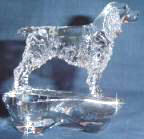 Hand-Sculpted  Crystal Statue of the Engish Springer Spaniel