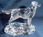 Hand-Sculpted  Crystal Statue of the Golden Retriever