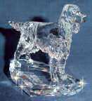 Hand-Sculpted  Crystal Statue of the Gordon Setter 