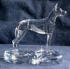Hand-Sculpted  Crystal Statue of the Great Dane