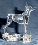 Hand-Sculpted  Crystal Statue of the Miniature Pinscher - Min Pin
