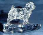 Hand-Sculpted  Crystal Statue of the Norfolk Terrier