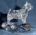 Hand-Sculpted  Crystal Statue of the Norwich Terrier