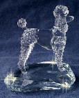 Hand-Sculpted  Crystal Statue of the Poodle in Puppy Clip