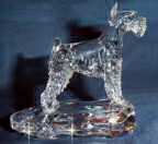 Hand-Sculpted  Crystal Statue of the Miniature Schnauzer