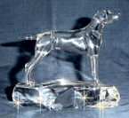Hand-Sculpted  Crystal Statue of the Vizsla